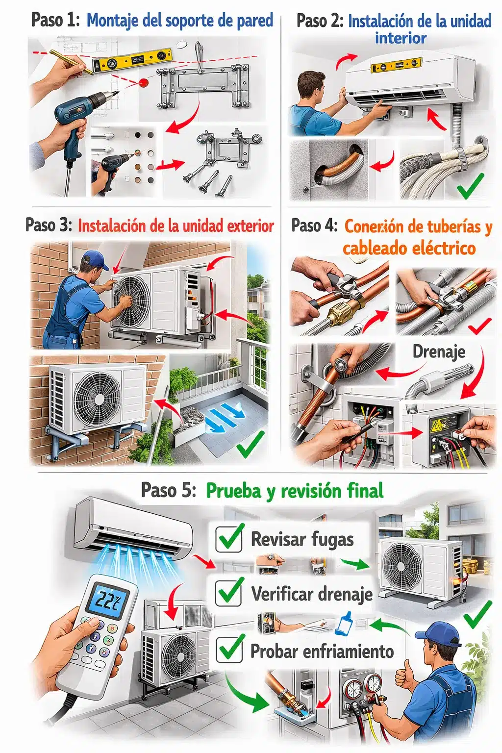Cómo instalar un aire acondicionado split en casa paso a paso