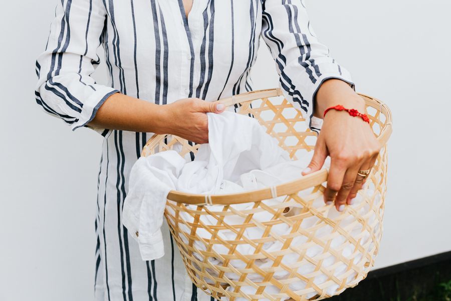 Cesta de ropa blanca para lavado
